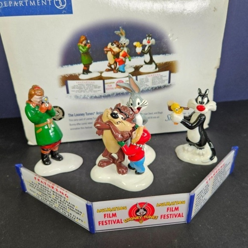 Department 56 Looney Tunes Animation Film Festival Set 4 54983 Dept 56 Bugs‎ Vtg